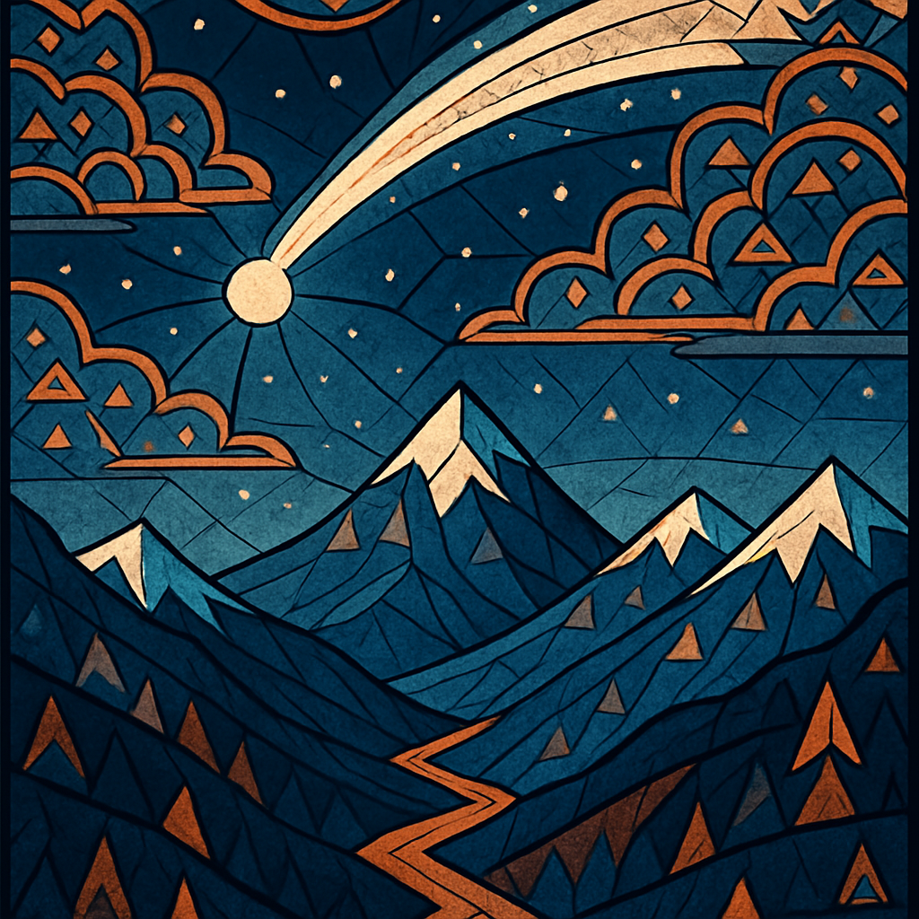 Comet Path Over Mountain Pass painting diamond kit