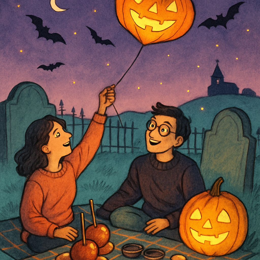 Lantern Kite Cemetery Picnic painting diamond kit