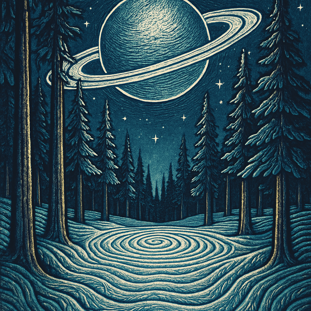 Polar Night Pines Under Ringed Moon paint by diamond