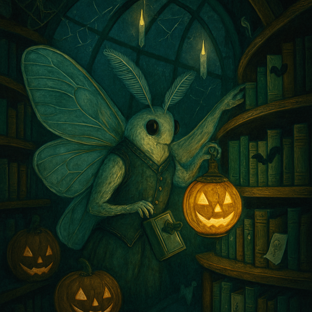 Lantern Librarian Of The Haunted Dewdrop Archives Paint by diamonds kits