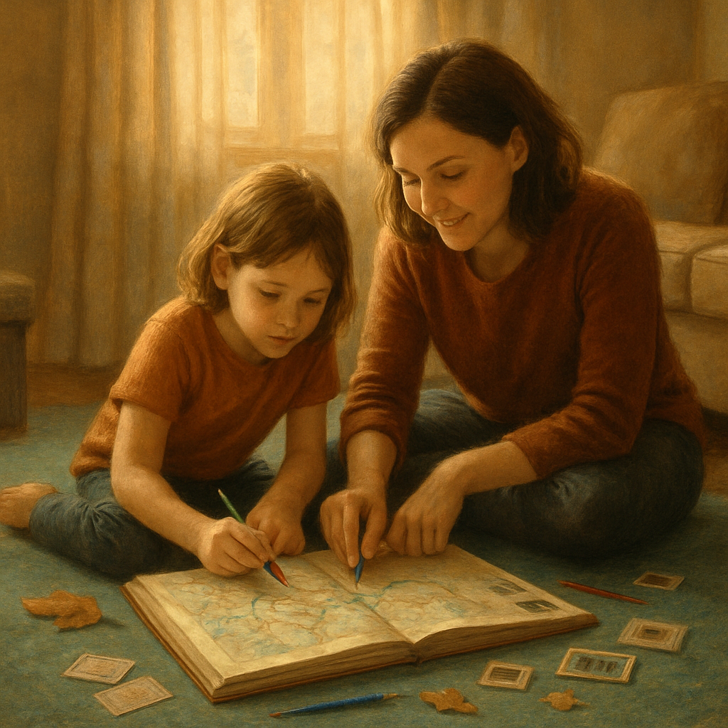 Map Of Our Days: Mother And Child Tracing A Life Of Little Adventures diamond painting