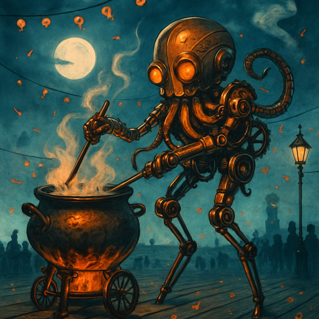 Clockwork Cauldron Parade On The Midnight Boardwalk paint by diamonds