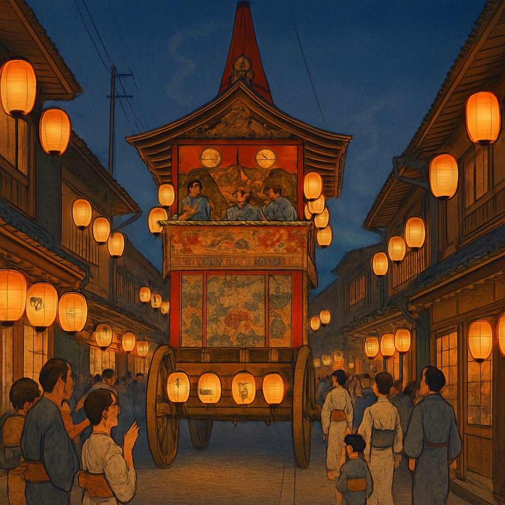 Gion Matsuri In Kyoto Japan Painting by diamonds kit