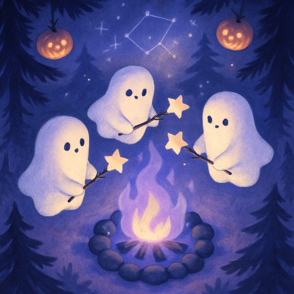Marshmallow Specters In The Campfire Constellation Circle diamonded painting kits