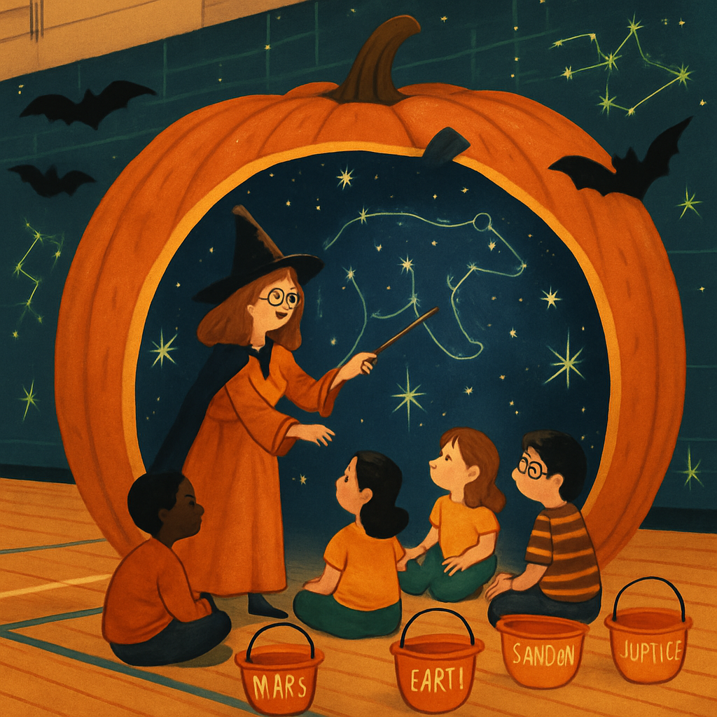 The Pumpkin Planetarium Class Trip paint by diamond