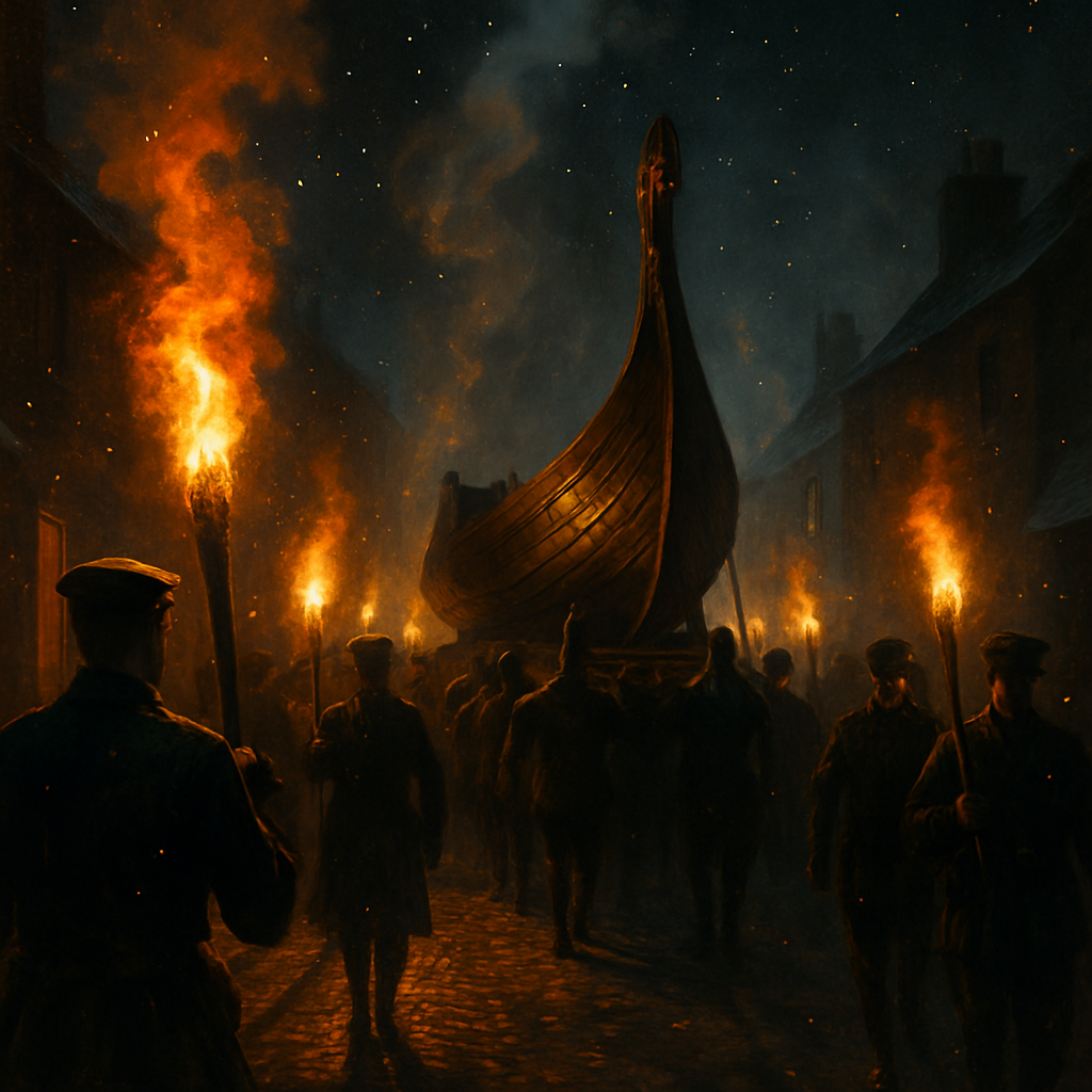 Up Helly Aa Fire Festival In Lerwick Shetland Scotland Painting by diamonds kit