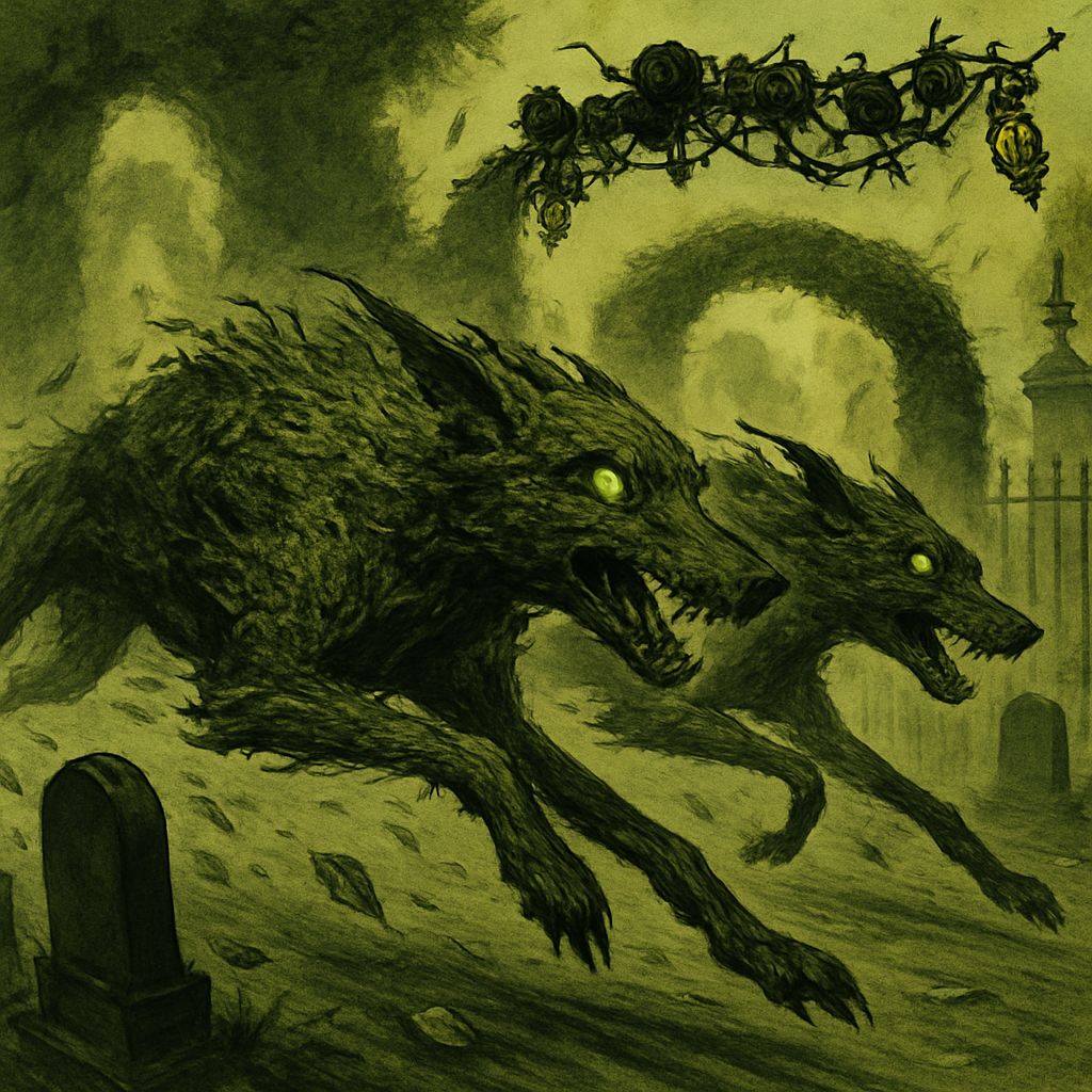 Cemetery Topiary Race Under Whispering Fog paint by color
