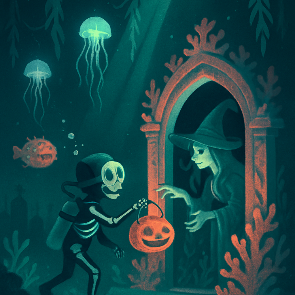 Underwater Trick Or Treat At The Coral Crypt Paint by diamonds art