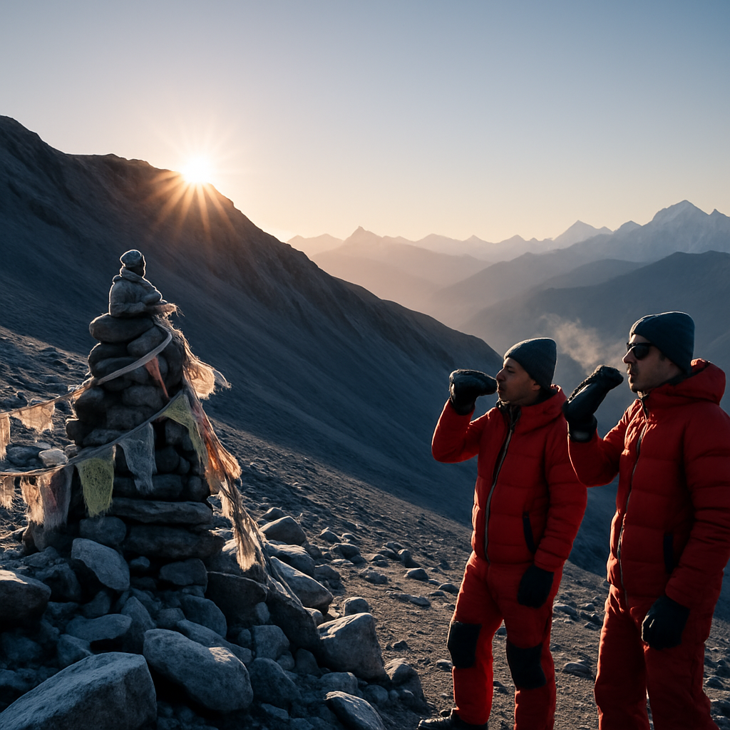 Sunrise Prayer Flags At Thorong La Pass painting diamond kit
