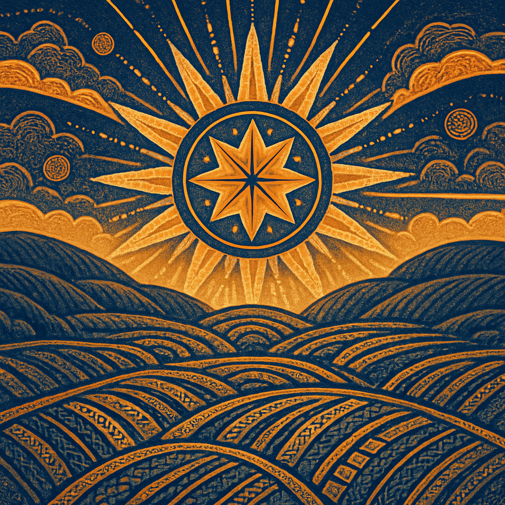 Sunwheel Over Patterned Farmland painting diamond kit