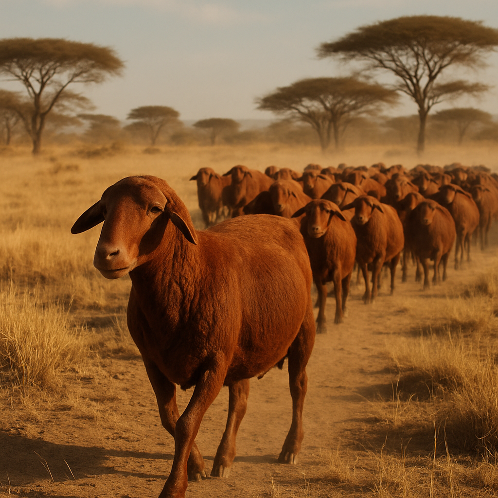 Red Maasai Sheep DIY paint by diamonds