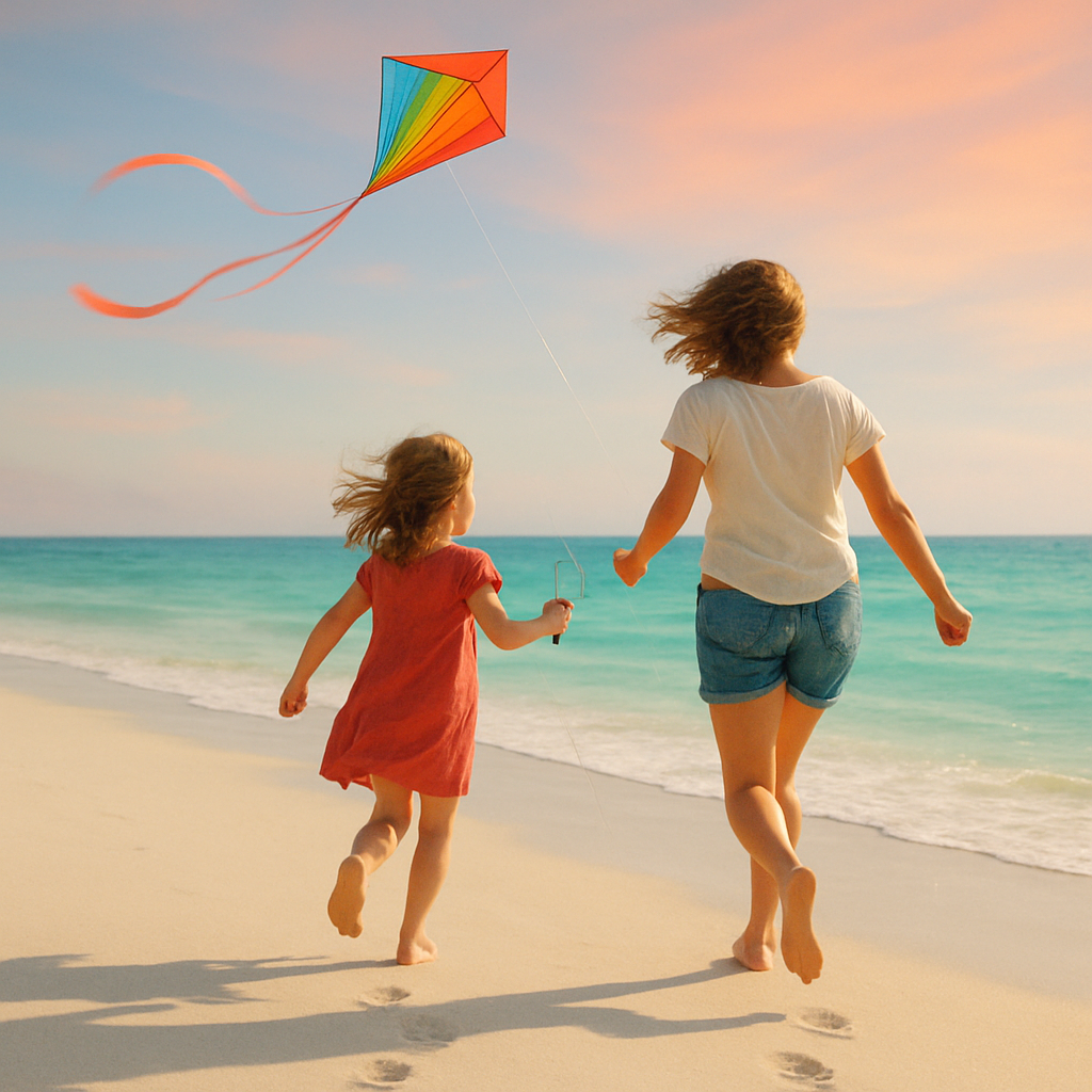 Salt Air Laughter With A Kite Of Two Shadows paint by diamond