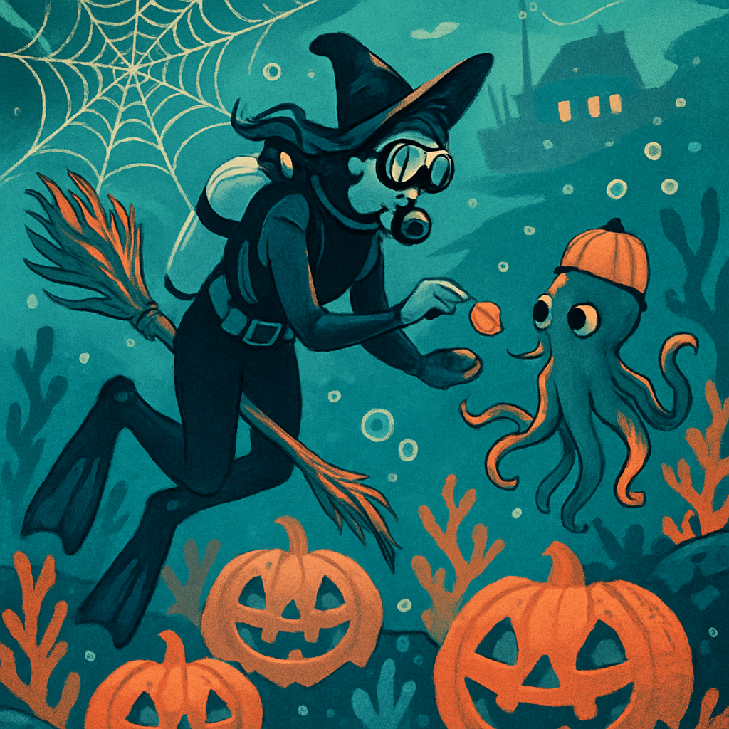 Undersea Trick Or Treat Reef paint by diamonds