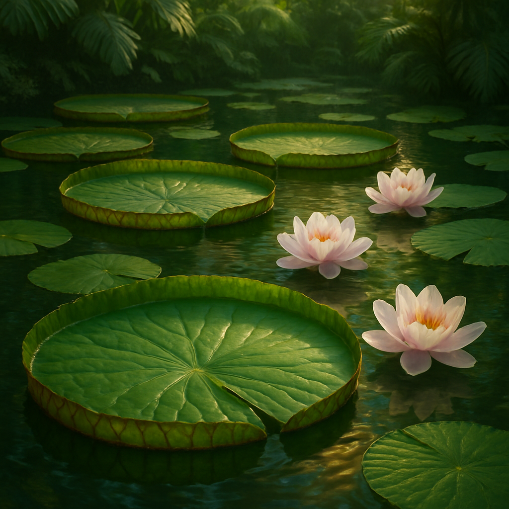 Victoria Amazonica In A Tropical Water Garden Painting by diamonds kit
