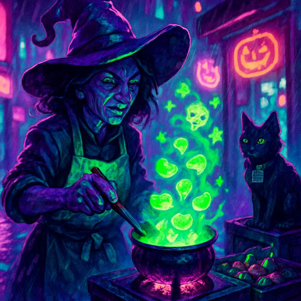 Neon Alley Cauldron Chef Paint by diamonds art