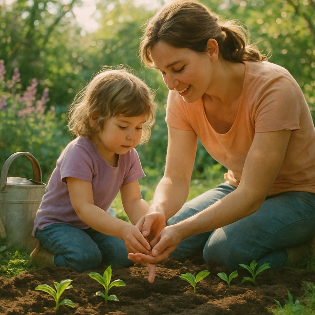 Garden Of First Seeds And The Patience Of Motherhood Paint by diamonds kits