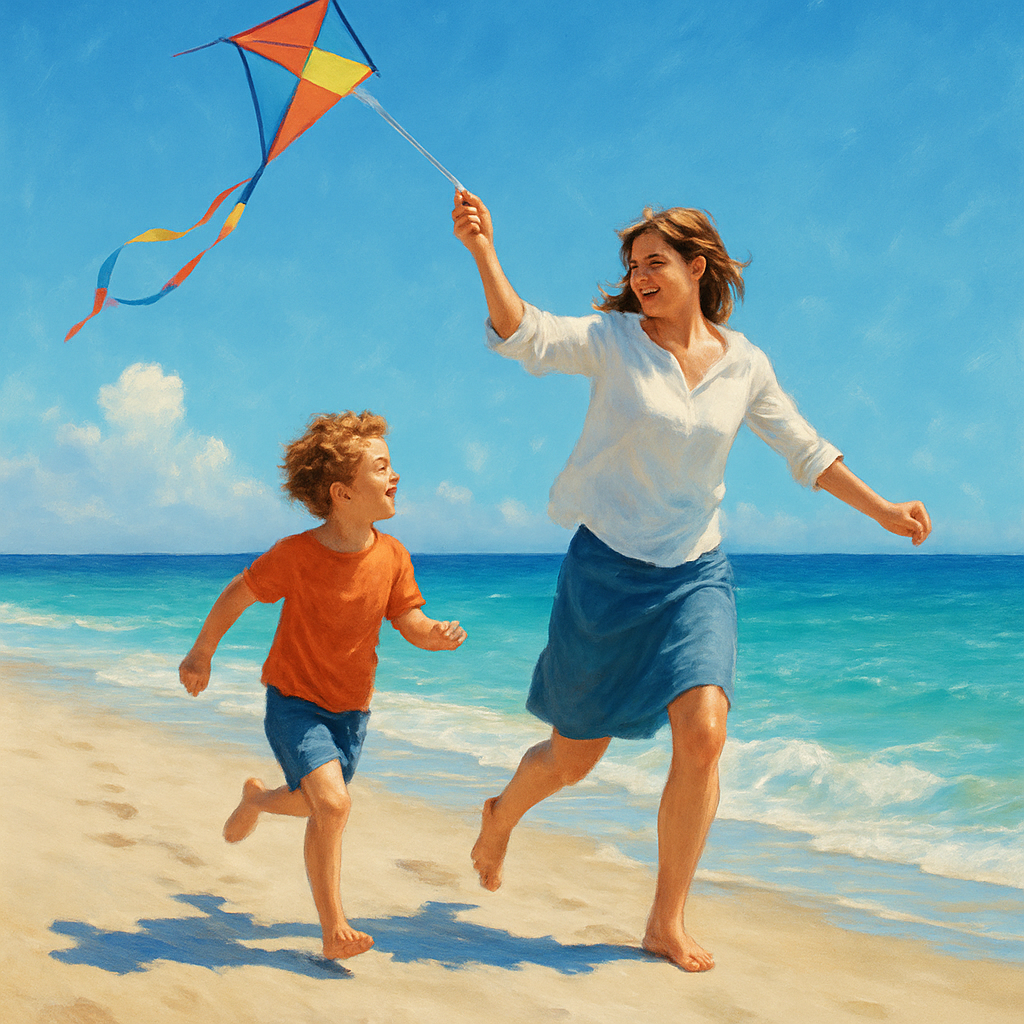 Kite Strings And Salt Air Her Courage Carried My Childhood painting diamond kit