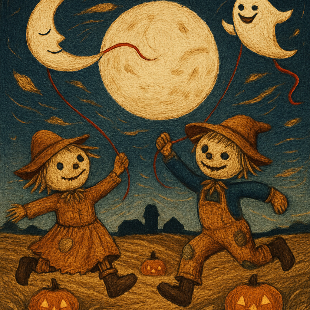 Moonlit Scarecrow Kite Race Paint by diamonds art