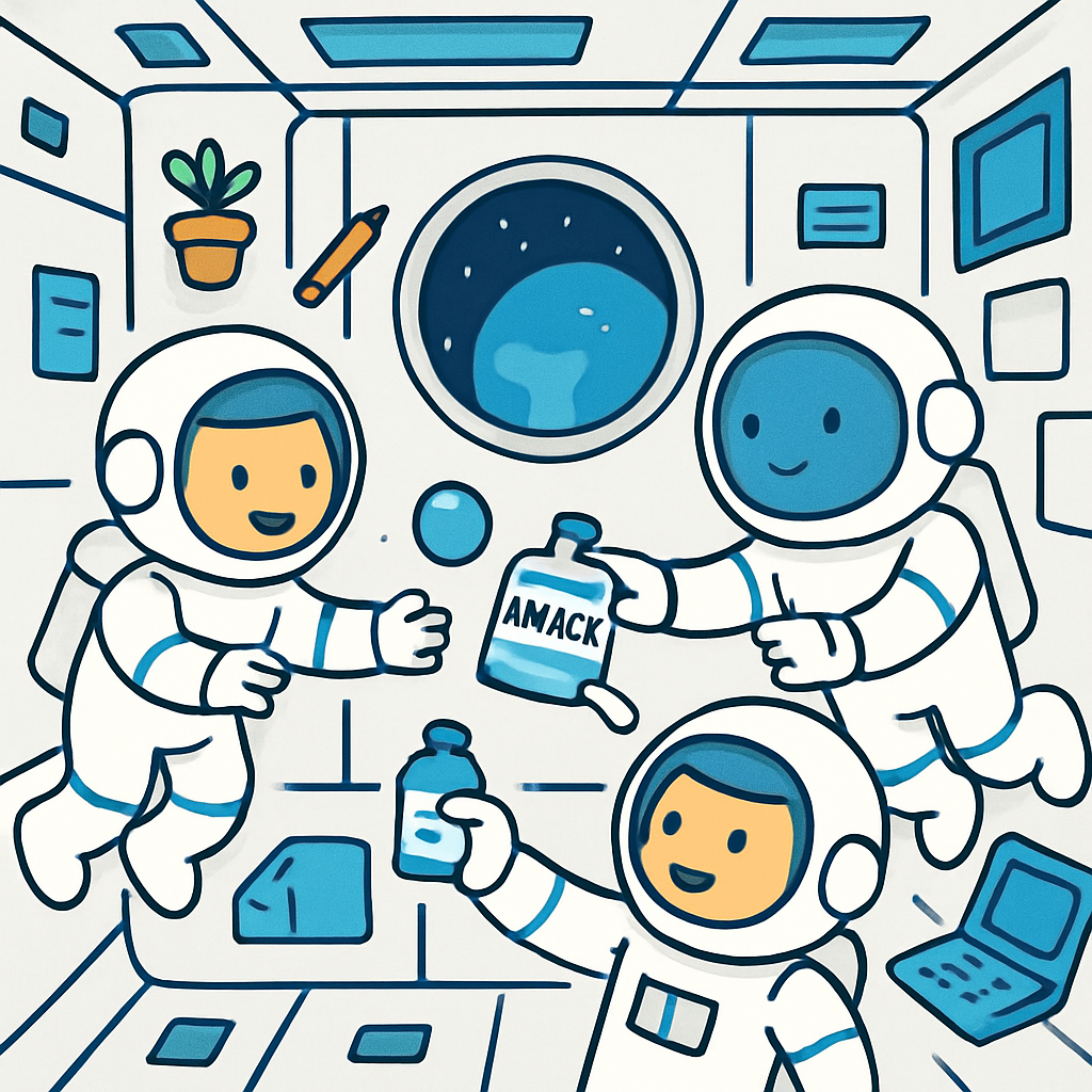 International Space Station Snack Time paint by color