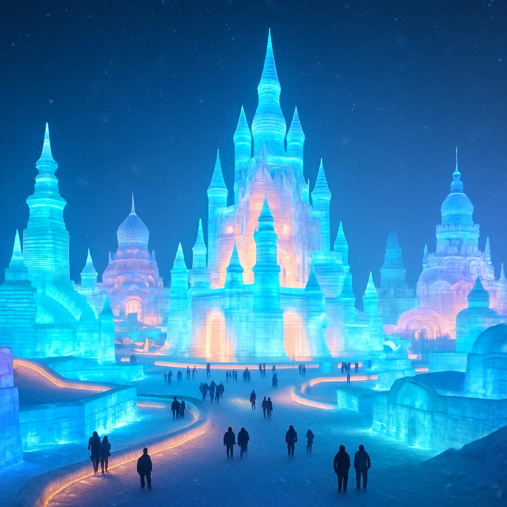 Harbin International Ice And Snow Sculpture Festival Harbin paint by diamonds