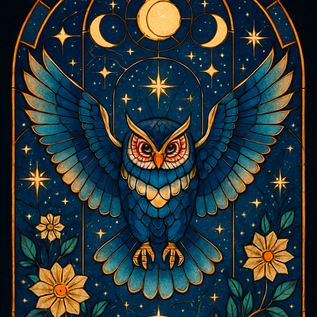 Starlit Archway Owl In Glass Sky Garden paint by diamond