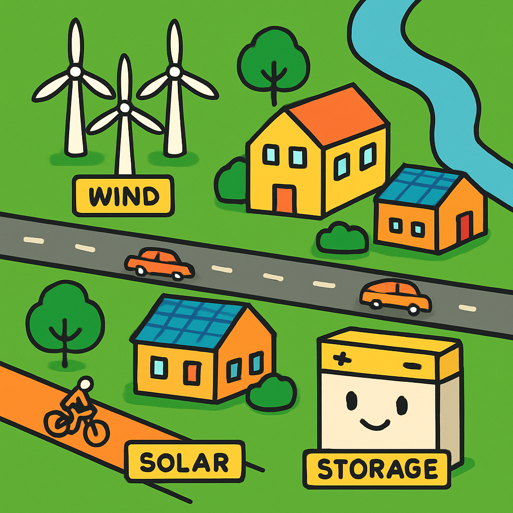 Build A Wind And Solar Town Map paint by diamonds