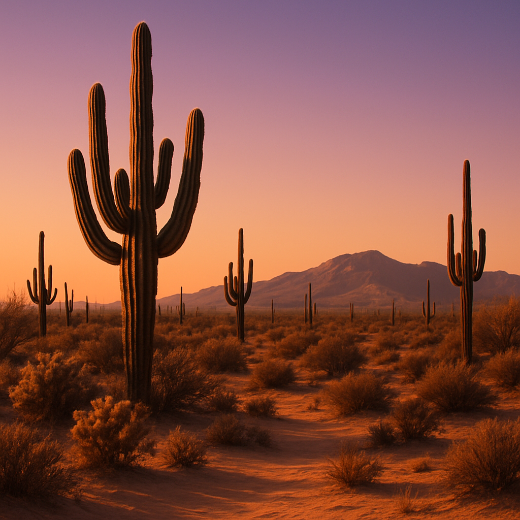 Saguaro National Park Arizona USA paint by color