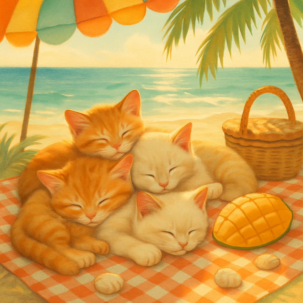 Beach Picnic Blanket Nap Pile Painting by diamonds kit