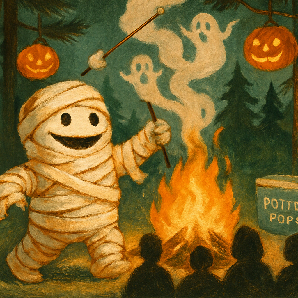 Marshmallow Mummy Bonfire Brigade painting diamond kit