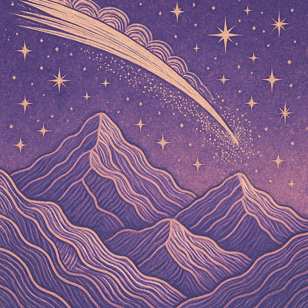 Comet Path Over Lavender Ridgefolds paint by diamonds