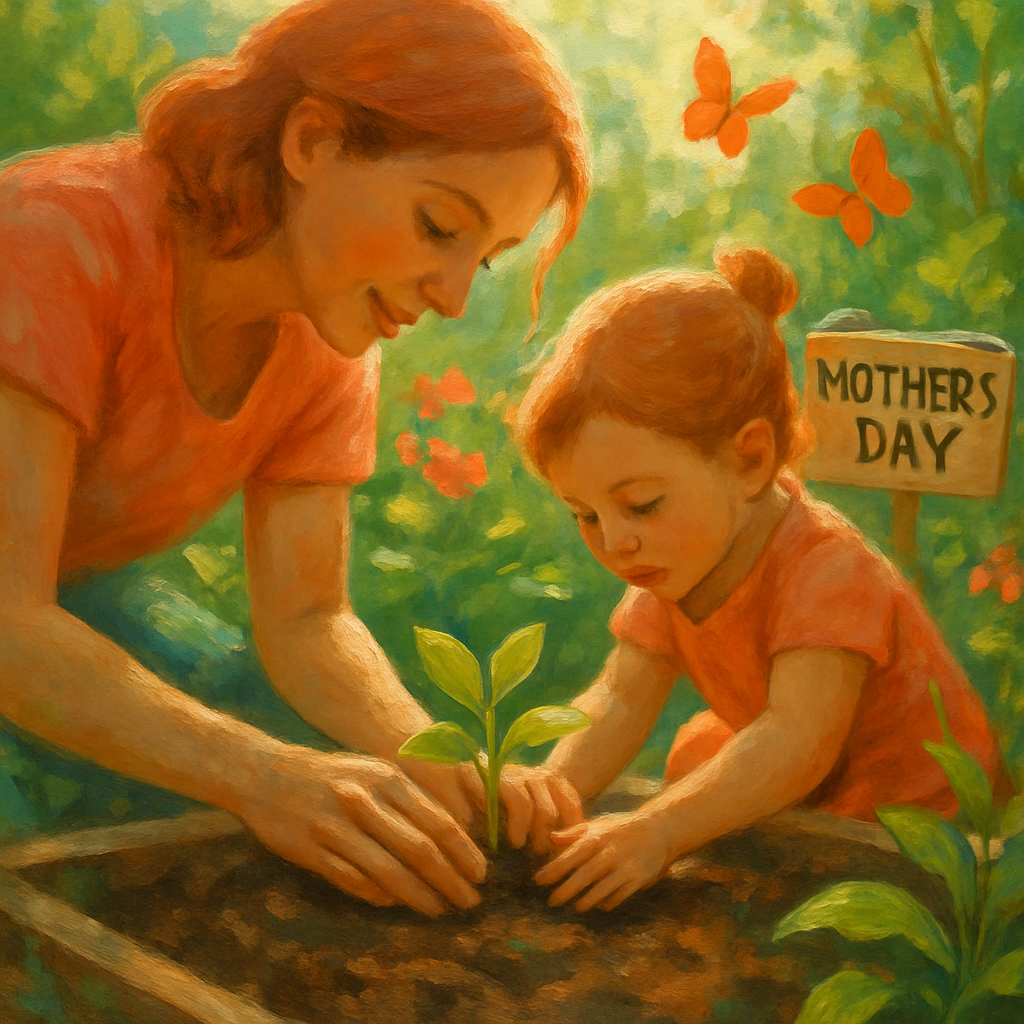 Garden Of Promises Mother And Child Planting Tomorrow Together painting diamond kit