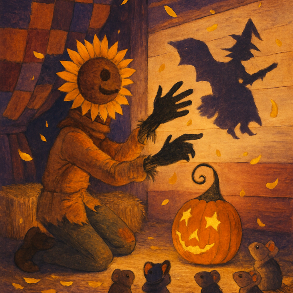 Sunflower Scarecrow Shadow Puppet Show Painting by diamonds kit