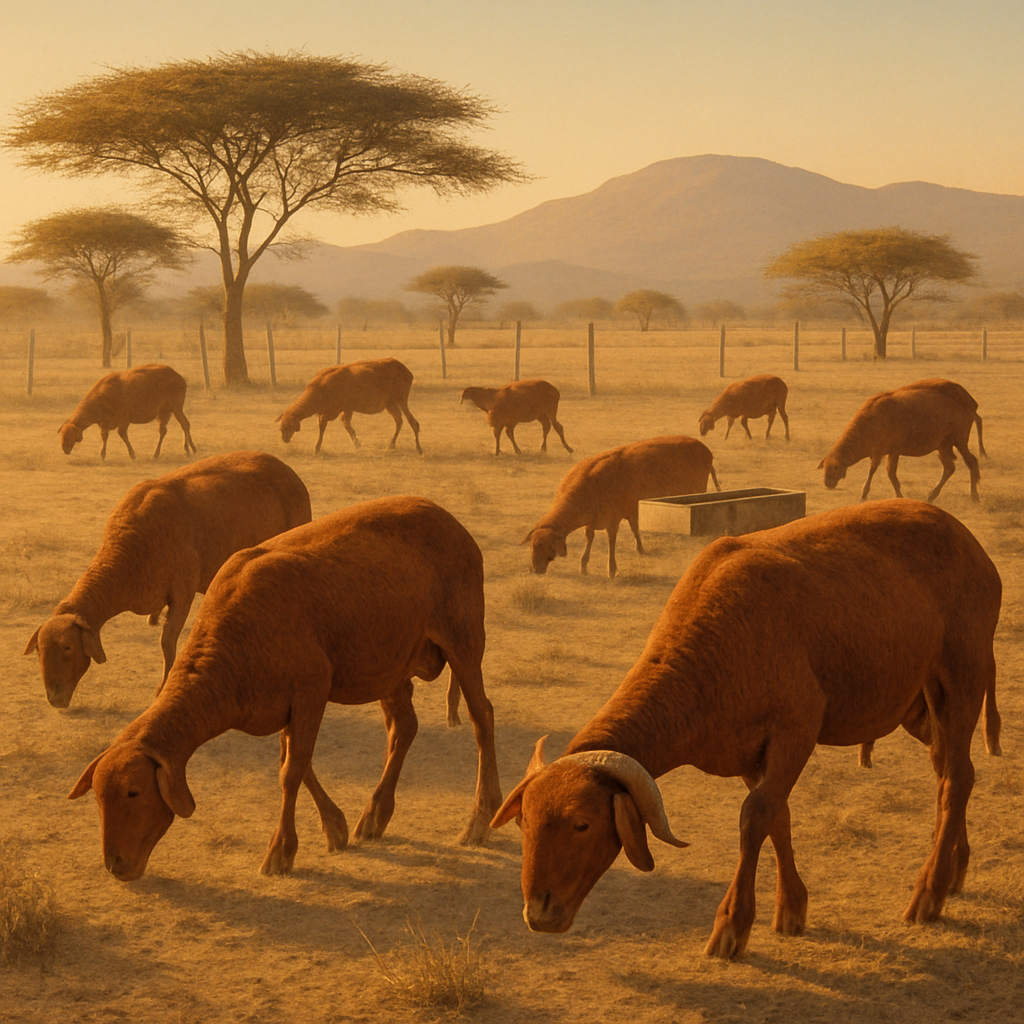 Red Maasai Sheep Painting by diamonds kit
