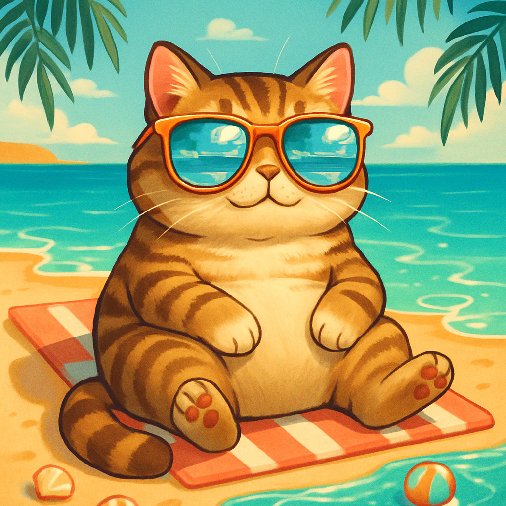 Coconut Lagoon Sunglasses Cat paint by color