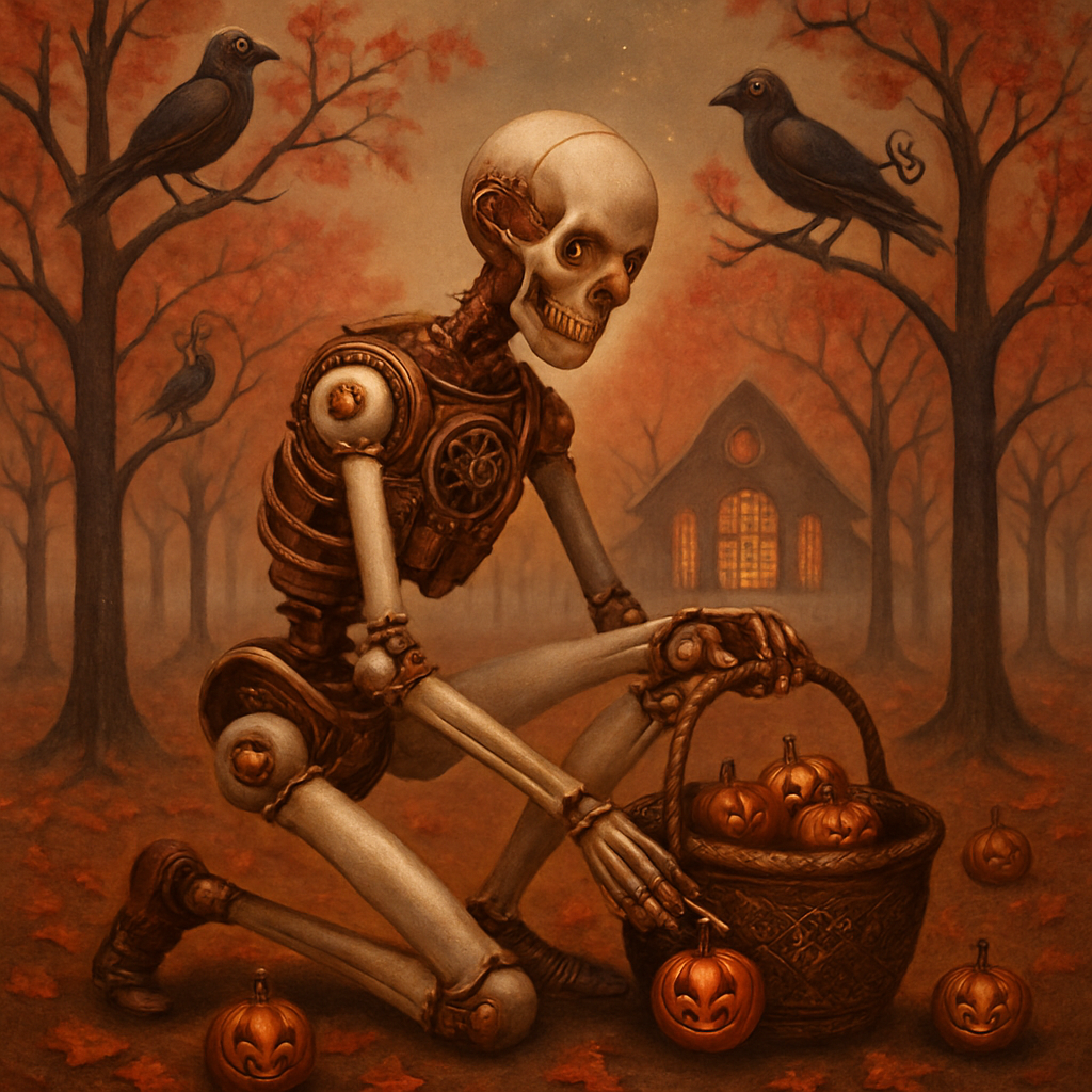 Clockwork Skeleton Orchard Harvest painting diamond kit