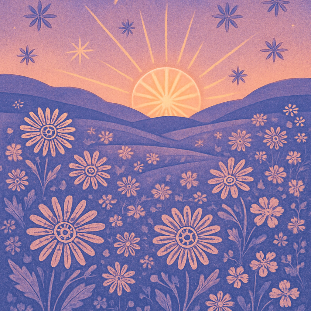 Sunwheel Meadow At Lavender Dusk paint by diamonds