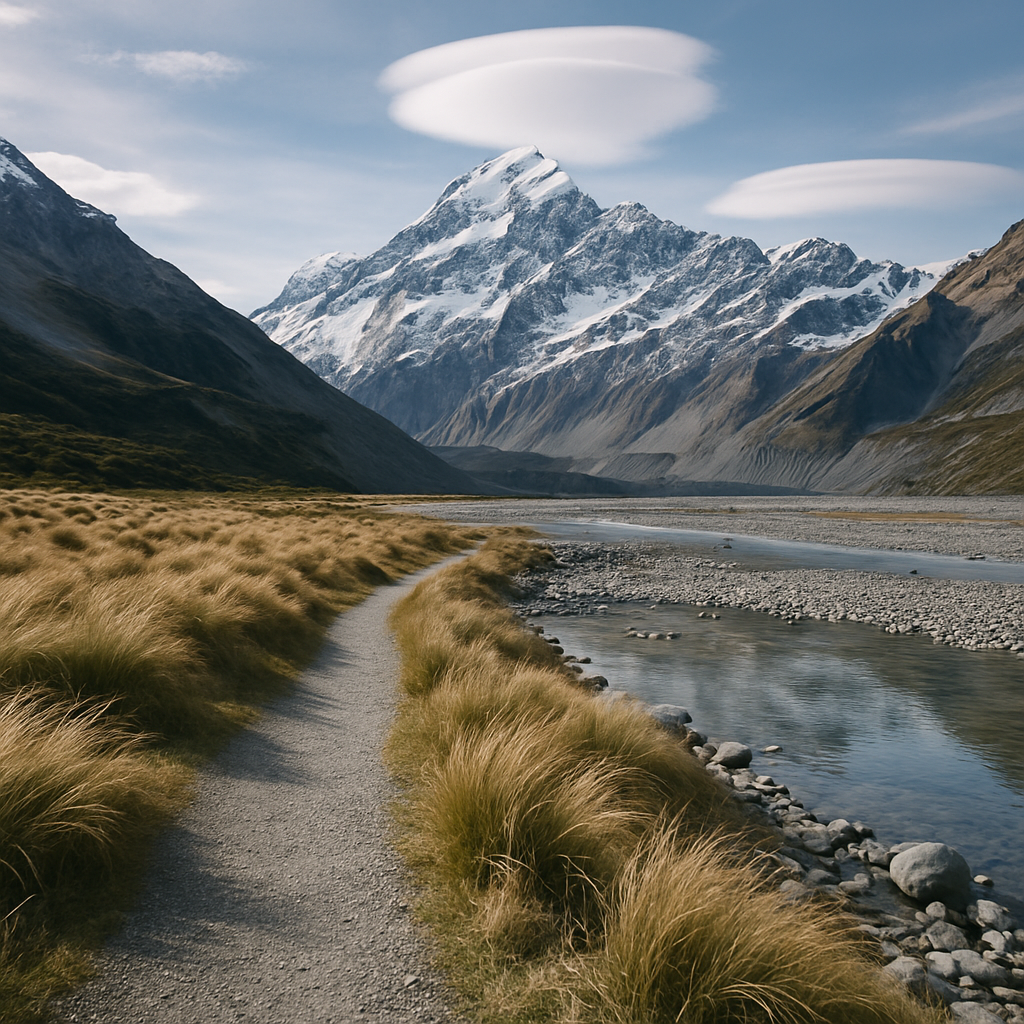 Lenticular Clouds Over Aoraki Mount Cook New Zealand Painting by diamonds kit