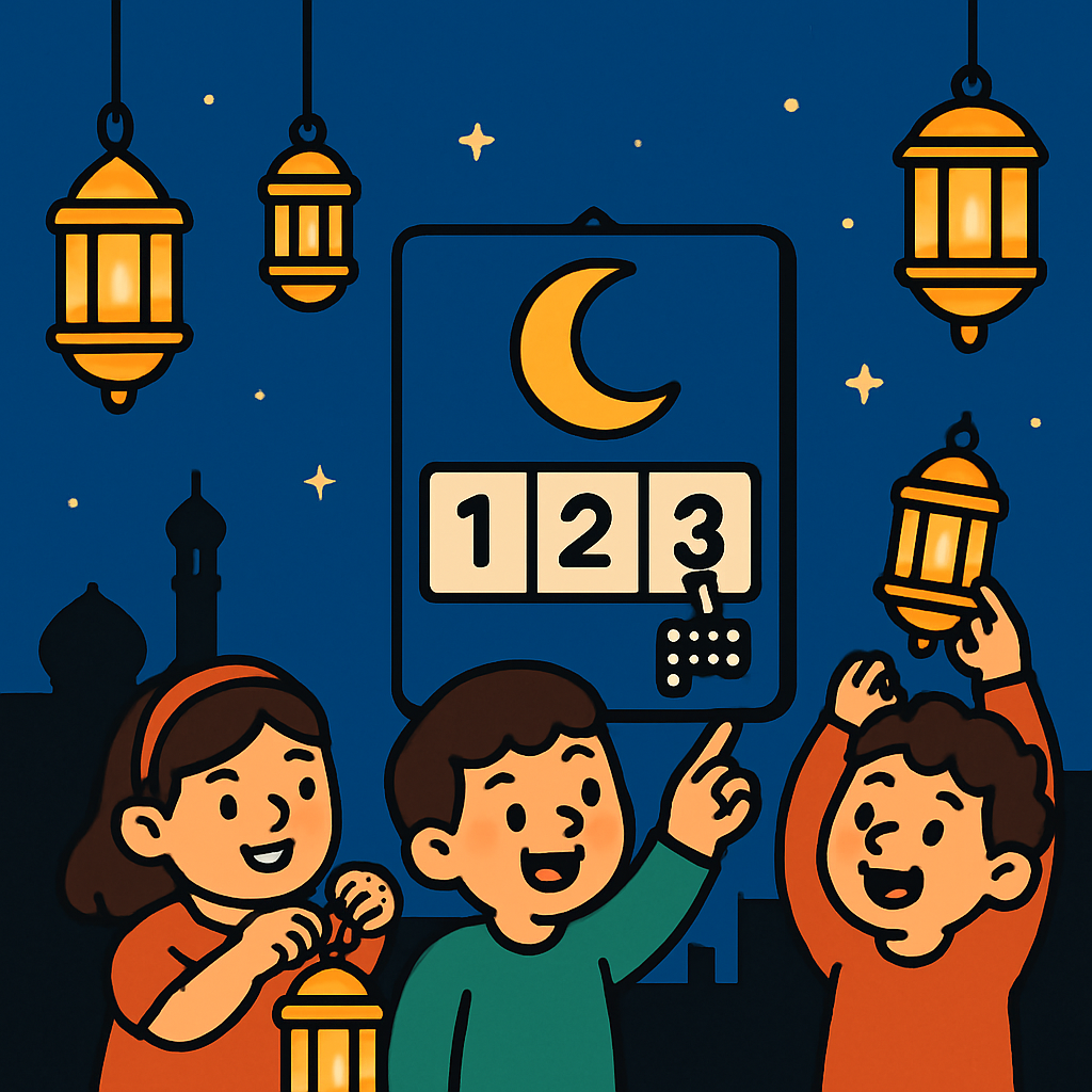 Ramadan Moon Calendar Lantern Math Paint by diamonds art