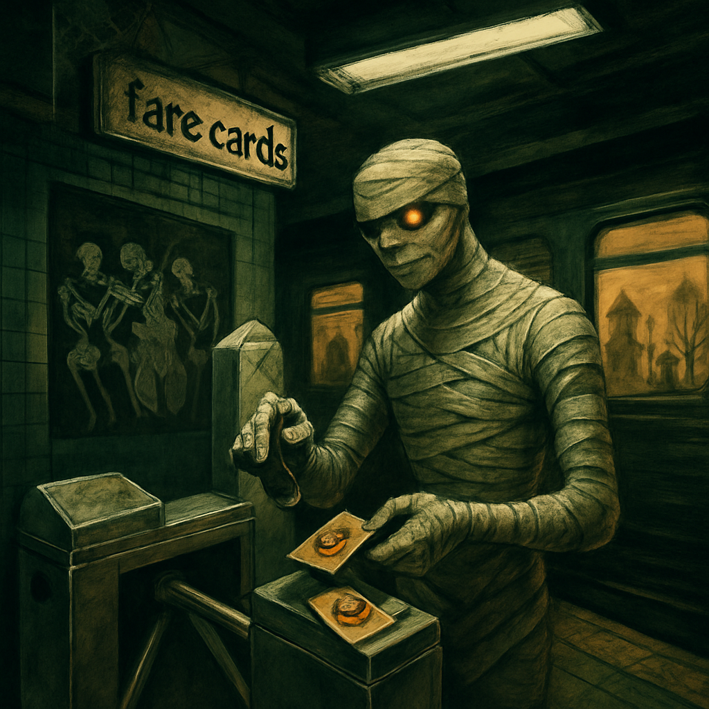 Subway Mummy Ticket Inspector Paint by diamonds art