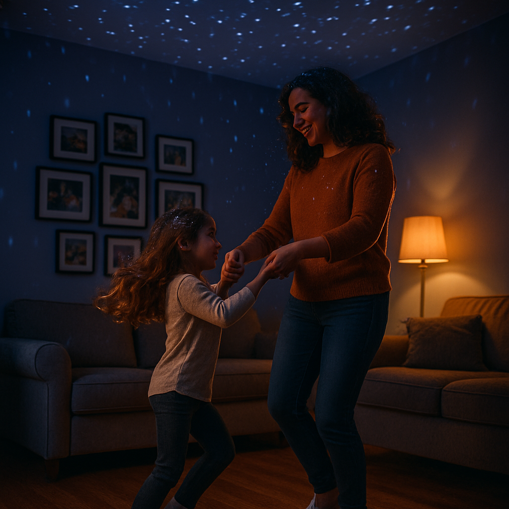 Living Room Waltz Under A Ceiling Of Soft Stars DIY paint by diamonds