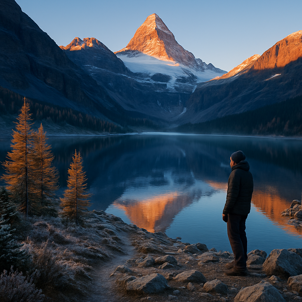 Sunrise Over Mount Assiniboine From Sunburst Lake painting diamond kit