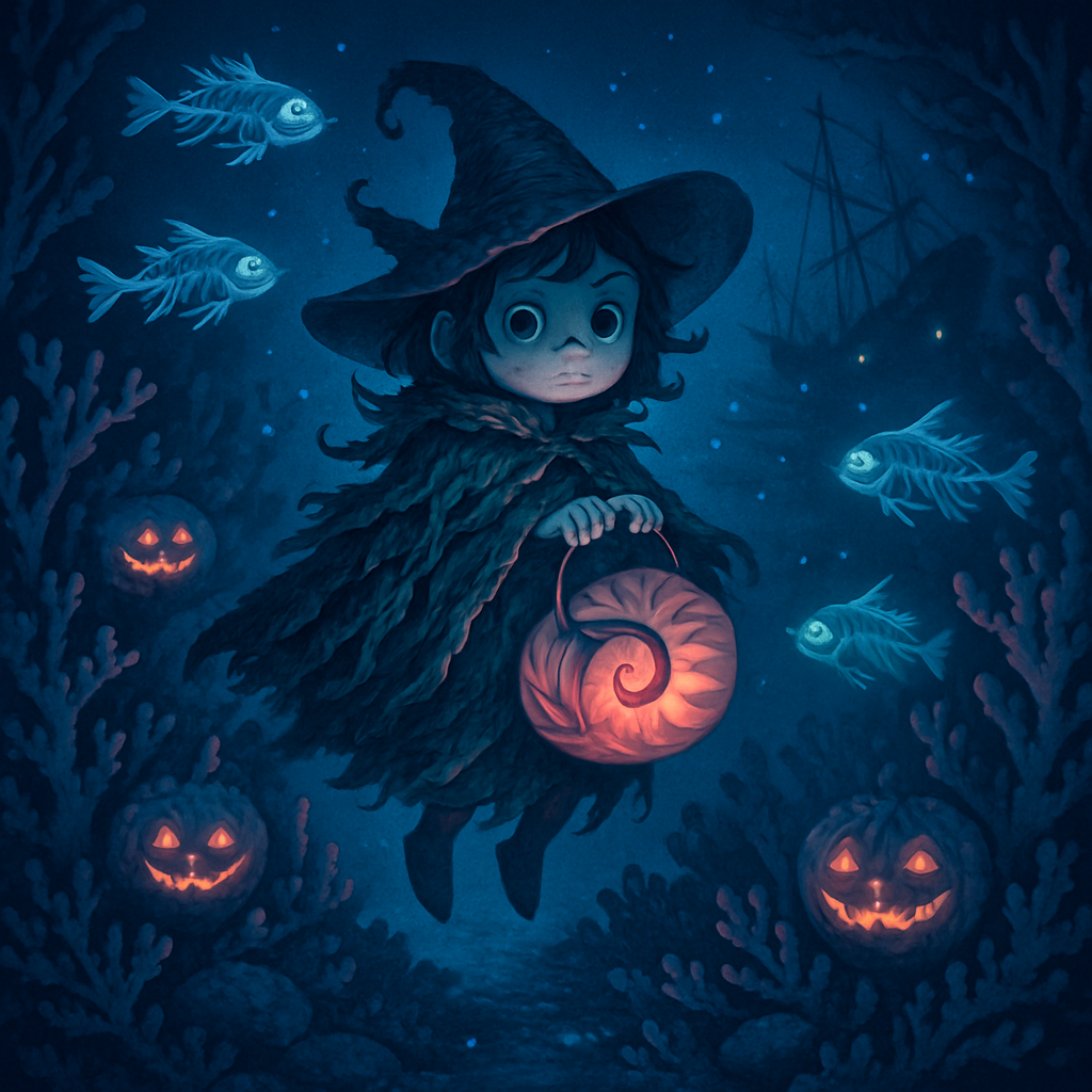Sea Witch Trick Or Treat At The Abyssal Reef Paint by diamonds art