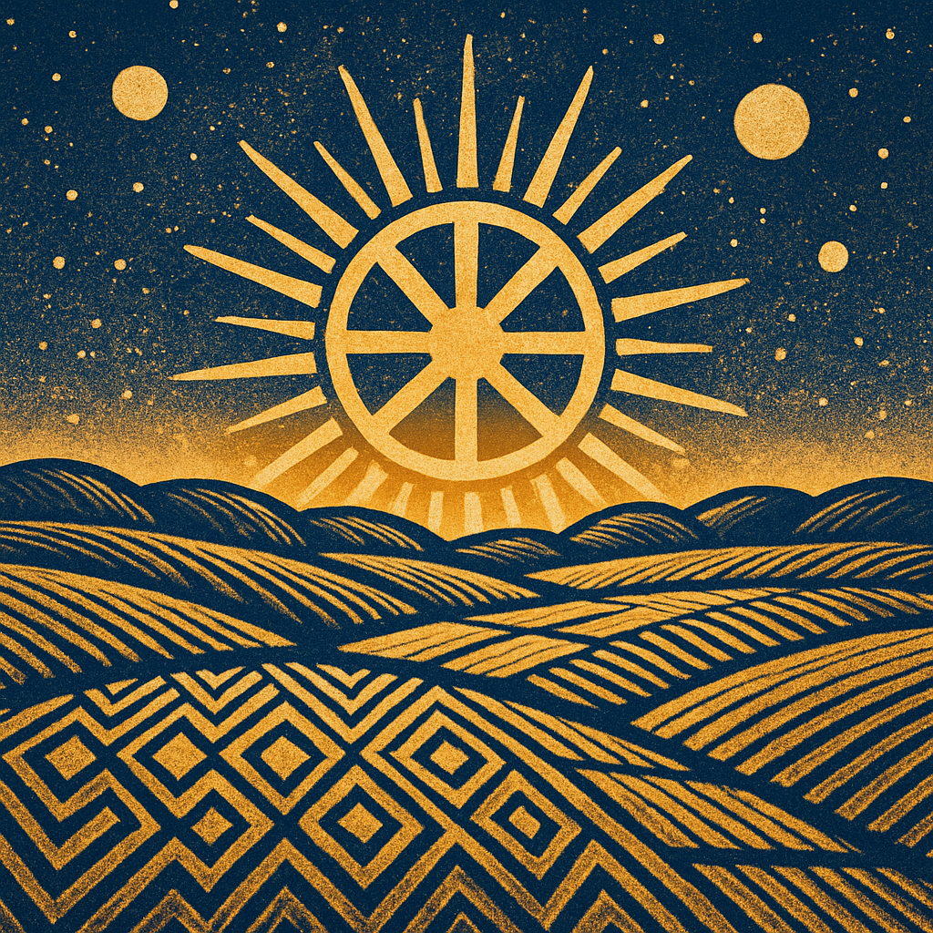 Sunwheel Over Patterned Prairie diamonded painting kits