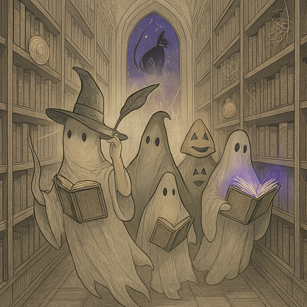 Library Ghosts Hosting A Silent Costume Parade paint by color