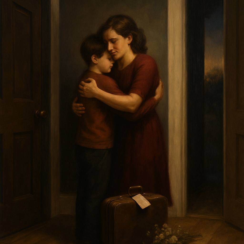 Suitcase Of Stories The Departure Hug Before A New Chapter paint by diamonds