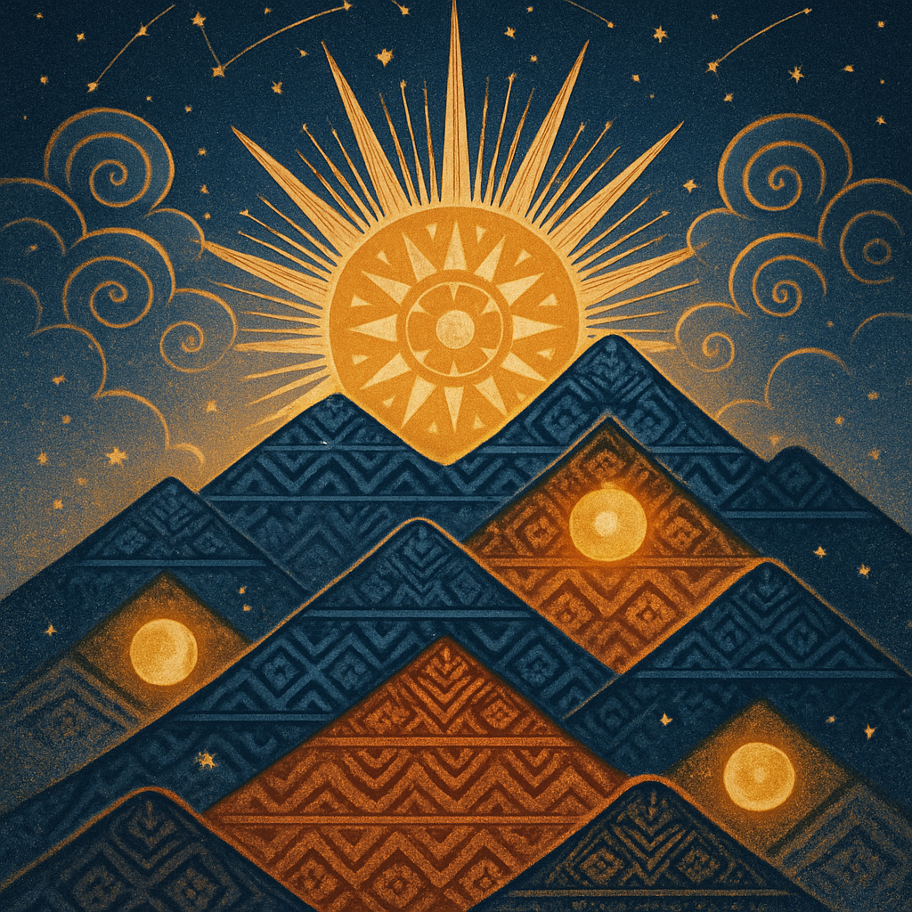 Sunwheel Over Ladder Mountains diamond painting