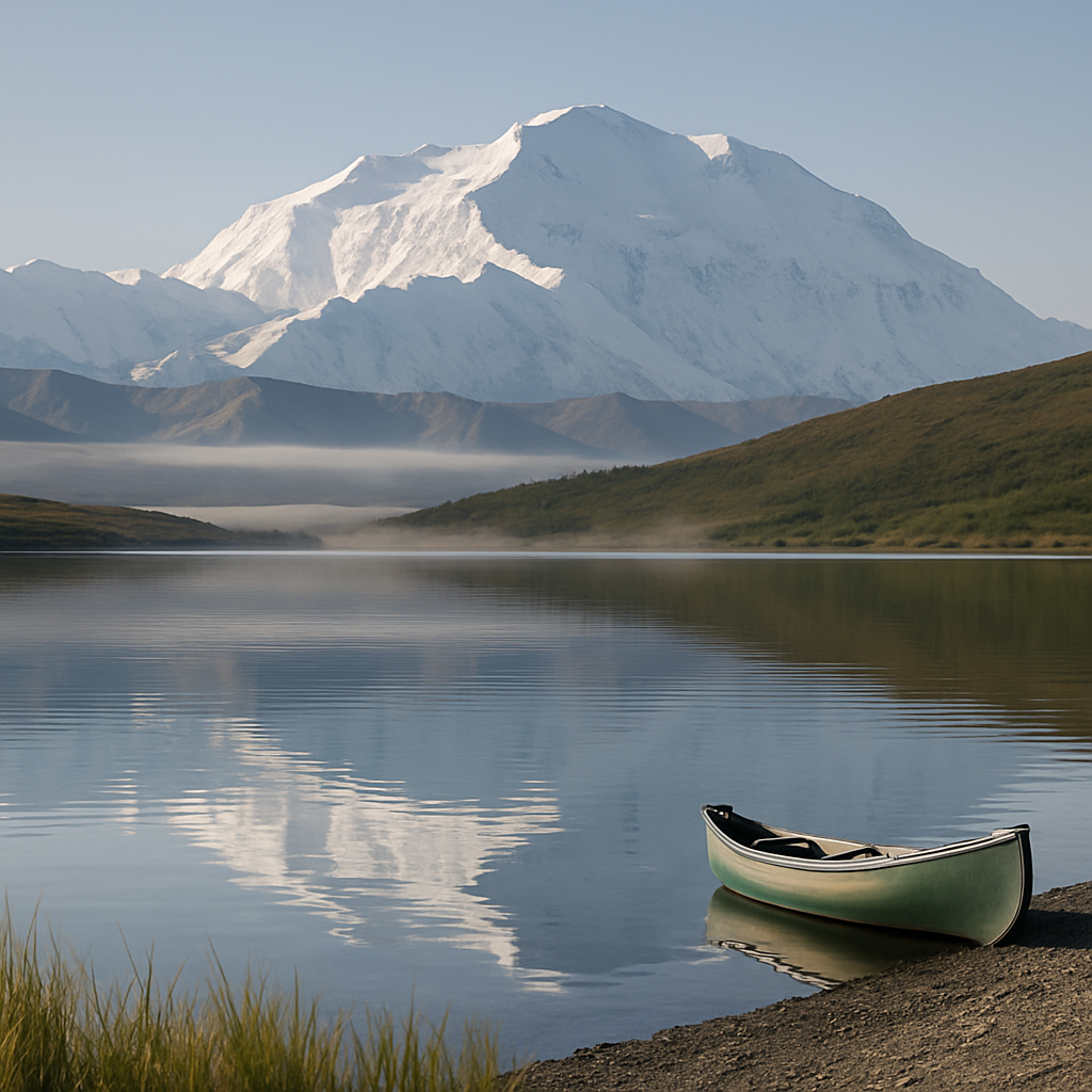 Late Summer Light On Denali From Wonder Lake Alaska paint by diamond