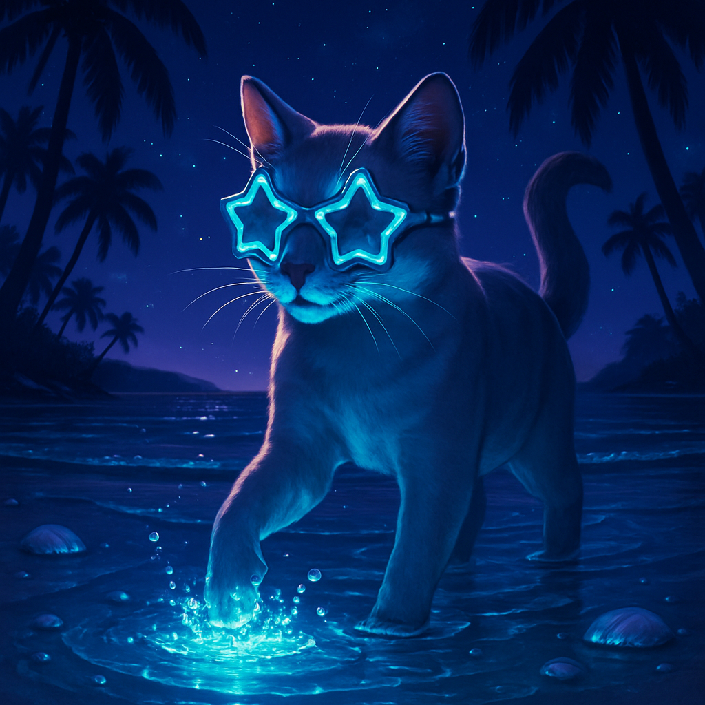 Moonlit Lagoon Night Swim Paws paint by color