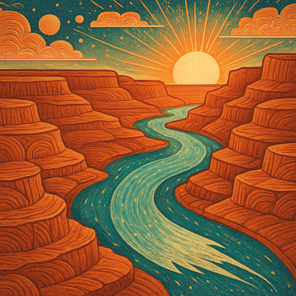 Comet River Through Sunlit Canyons Paint by diamonds art