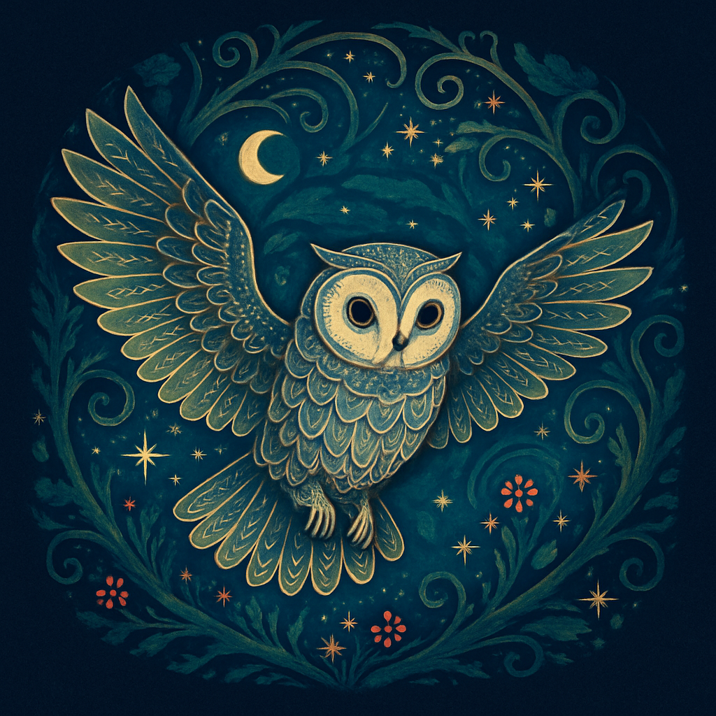 Tranquil Starlight Owl In The Spiral Grove DIY paint by diamonds